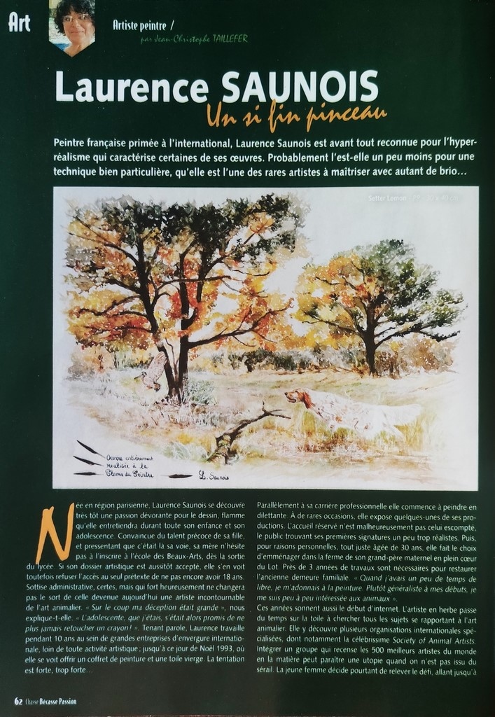 Article Bécasse Passion sur l'artiste laurence Saunois - Page 1
