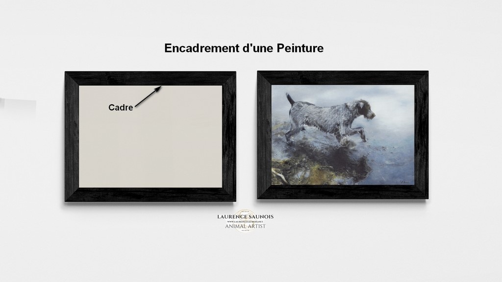 L'encadrement des peintures de la peintre animalier Laurence Saunois