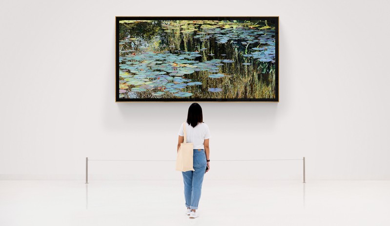 Tableau "Nympheus Luminansis, Tel un Rideau de Lumière par Laurence Saunois, artiste peintre