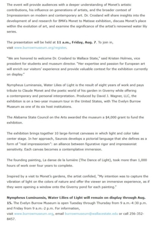 The Cullman Tribune - Article Nympheus Luminansis conference - evelyne Burrow Museum #2