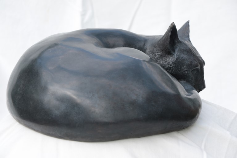 Sculpture de chat chartrreux par Laurence Saunois, artiste peintre animalier