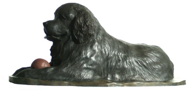 Cliquez pour agrandir Sculpture de Terre Neuve par Laurence Saunois, artiste animalier