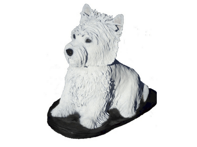 Sculpture de chien westie : sculpteur Laurence Saunois