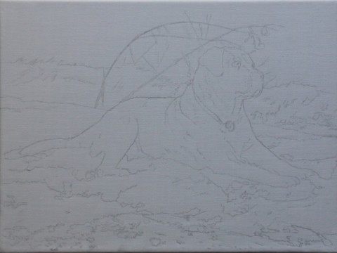 art-process-labrador-retriever-oil - drawing
