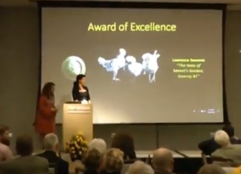 Award of Excellence de la Sociéty of Animal Artists reçu par Laurence Saunois, Artiste