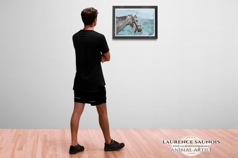 Dimensions tableau : peintre animalier Laurence Saunois