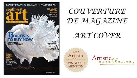 Couverture du magazine américain Southwestart - Laurence Saunois, artiste animalier