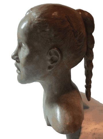 Sculpture de femme par Laurence Saunois, artiste peintre animalier