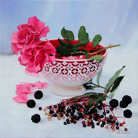 Peinture de nature morte par Laurence Saunois, artiste peintre animalier