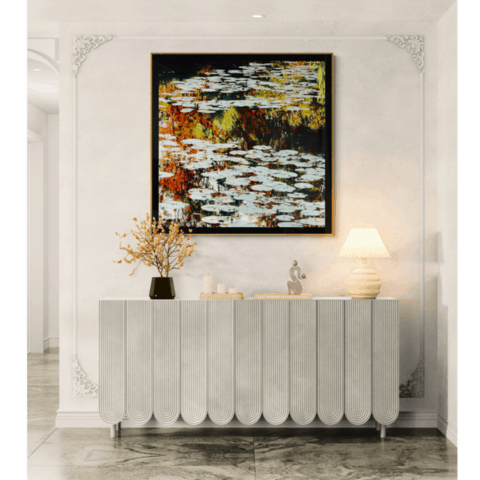 Nympheus Luminansis : Lumières d'automne " Tableau de Laurence Saunois, artiste