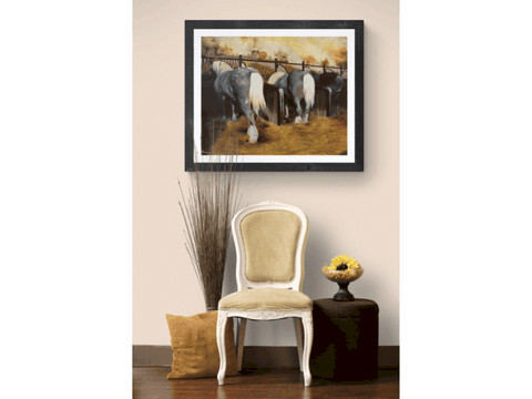 La grande Ecurie du Haras du Pin par Laurence Saunois, peintre animalier