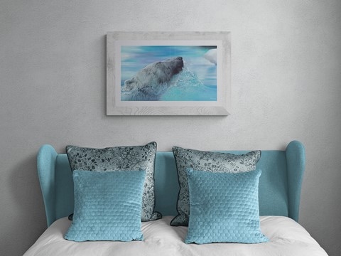Tableau d'un ours polaire dans une chambre : peintre animalier Laurence Saunois