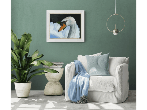 Tableau de cygne : peintre animalier Laurence Saunois