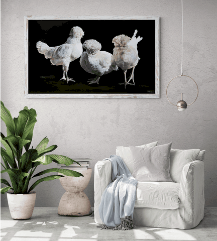 Peinture des poules de Claude Monet par la peintre animalier Laurence Saunois