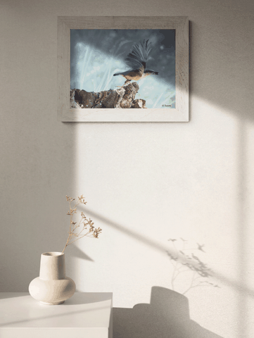 Tableau d'oiseau (sitelle) : peintre animalier Laurence Saunois