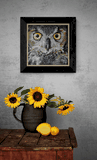 Tableau de hibou par Laurence Saunois peintre animalier